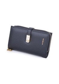 Resim Nas Bag Kadın Orta Boy Kartlık Kağıt Para Ve Bozuk Para Tasarımına Sahip Siyah Lopez 16x9 Cm Siya 