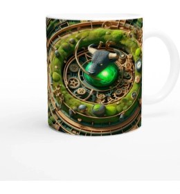 Resim Boğa Burcu Baskılı Kahve Kupası - Zamanın Çarkları Astroloji Mekanizması Vs1 