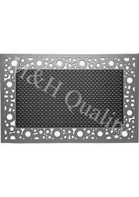 Resim Kare Modeli Kapı Önü Paspası Gri Rengi Gri 