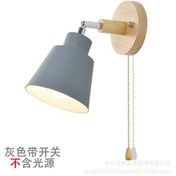 Resim Mufunye Gri Ahşap Zıplayıcı Anahtar Modern Ev Dekorasyon Duvar Lambası - Oturma Odası, Yemek Odası, Yatak Odası Işıklı Fonksiyonel Aydınlatma Beyaz 