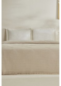 Resim Karaca Home Sion Çift Kişilik Sonil Battaniye Ekru Ekru 