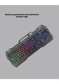 Resim Hn01 Kulaklık + Pg-8018 Oyuncu Klavyesi Set - Lisinya 