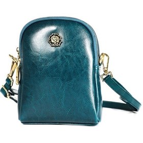 Resim 6062 Lady Retro Oil Wax Leather Shoulder Bag Small Phone Bag Blue , Size:6062 Blue Siyah 
