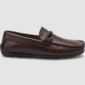 Resim Cabani Hakiki Deri Kahverengi Toka Detaylı Erkek Loafer Kahverengi 