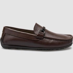Resim Cabani Hakiki Deri Kahverengi Toka Detaylı Erkek Loafer Kahverengi 