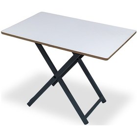 Resim Asudehome Katlanır Balkon Bahçe Kamp Masası Beyaz - Siyah 