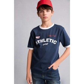 Resim DeFacto New Regular Fit Bisiklet Yaka Baskılı Kısa Kollu Tişört Erkek Çocuk H8071A826HS 