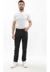 Resim Erkek Regular Fit Koyu Gri Jean Pantolon Gri 