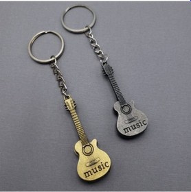 Resim Büro Ev Ofis Hediyesi İçin Metal Gitar Anahtarlık Çok Renkli 