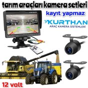 Resim 2 Adet Kelebek Kamera 7 İnç Monitör Seti Kayıtsız 12 Volt 