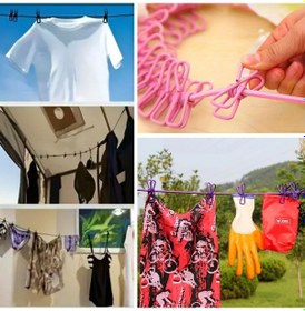 Resim Buffer Çamaşır İpi 12 Mandallı Klipsli Lastikli Çamaşır Mandallar 