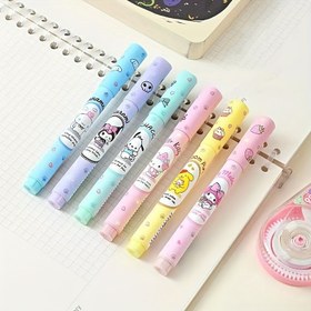 Resim 1 adet Sanrio Yumuşak Uçlu Marker Kalem - Sevimli Karikatür Tasarımlar, Floresan Renkler, Kawaii Kırtasiye Yaratıcı Not Almak & Sanat Projeleri İçin 