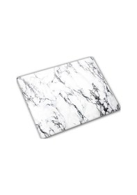 Resim Decorita Beyaz Mermer Görünümlü Cam Kesme Tablası 29 x 34 CM 