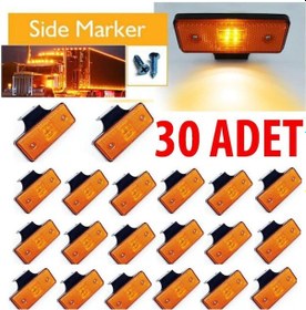 Resim Gpr Kamyon Tır Dorse Otobüs Led Marker Yan Lamba 30 Adet Sarı 24 