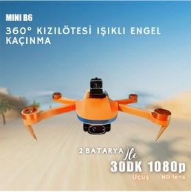 Resim piha B6 Minidrone 2batarya Ile 30dakika Uçuş Beni Takip Et Gps 1080p Hd Çift Kamera Engelden Kaçınma 