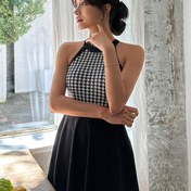Resim Kadınlar için Yeni Stil Etekli Tek Parça Mayo, Küçük Göğüs, Karın Kontrolü, Şık ve Şık, Sıcak Kaynağı ve Su Parkları için Mükemmel. 