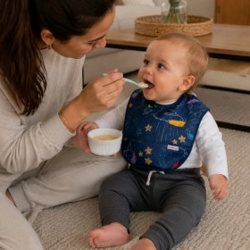 Resim Mammam Always By Your Side Minik Astronotlar Bebek Mama Önlüğü (6-24 Ay) 