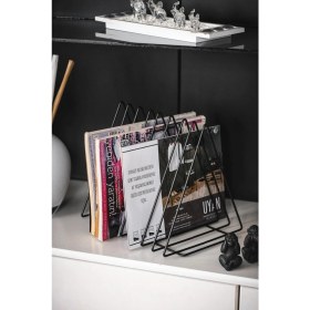 Resim Bye Concept & More Metal Dergilik ve Klasör Ayracı Çok Amaçlı Üçgen Dergilik Masa Üstü Organizer 
