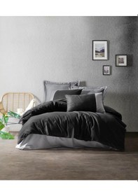 Resim Cotton Box Plain Tek Kişilik Nevresim Takımı Siyah - Gri (405636951) 