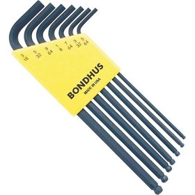 Resim Bondhus 10945 Uzun Top Başlı İnç Ölçü Allen Anahtar Seti Proguard 