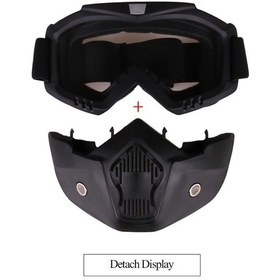 Resim Jokmae Çıkarılabilir Motosiklet Gözlük Maskesi Rüzgar Koruma Şeffaf 