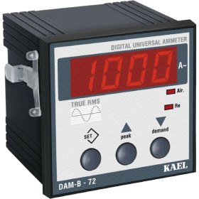 Resim Kael Dam-B-72 ,72X72MM 220VAC KONTAK-1A1K 1-Faz/x5 Ampermetre 