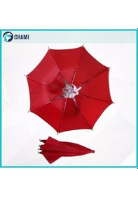 Resim Eleven Markets Kafaya Takılan Şemsiye Gölgelik Plaj Yazlık Kafa Şemsiyesi- Kırmızı Kırmızı 