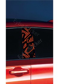 Resim Araç Kapı Direk Kaplama Folyosu Desenli Drk5 Sağ Sol Takım 2 Adet - 22x50 Cm 