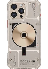 Resim İphone Uyumlu 16 Pro Max Kılıf Magsafe Özellikli Disk Desenli Airbag Tasarımlı Skinarma Nova Kapak Gold 