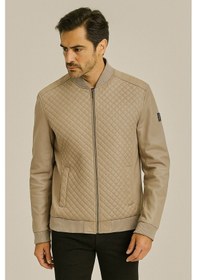 Resim Ncs Jeans Regular Fit Baklava Desenli Erkek Mont Bej 4527 Bej 