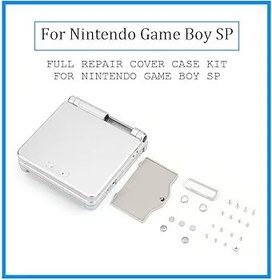 Resim KOSDFOGE Nintendo Game Boy Advance GBa SP Koruyucu ABS Kasa Kapağı Tamir Parçaları Kiti ile Uyumlu(Silver) 