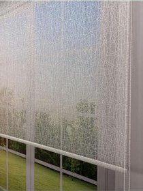 Resim donatti perde OLYMPOS Serisi – Kırçıl Desenli Çift Mekanizmalı Beyaz Tül Petrol Yeşili Stor Perde 50 x 200 