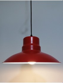 Resim Riolight Retro Kırmızı Içi Beyaz Tekli Metal Sarkıt Çap: 30Cm (538287953) 