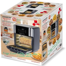 Resim Johnson Aircooking Döner Hazne 10 Ön Ayarlı Zamanlayıcılı 12Litre Kapasiteli 1800 W Sıcak Hava Fritözü Siyah 