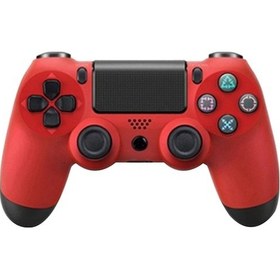 Resim Kırmızı Kablosuz Bluetooth 3.0 Oyun Kolu - Çift Titreşim, Altı Eksen, Dokunmatik Panel Ve Mikrofon/ Kulaklık Girişi - Ps4/ps3/pc Uyumlu 