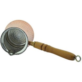 Resim Ludıa Ahşap Saplı El Yapımı Dövme Bakır Cezve No5 Kahve Cezvesi 