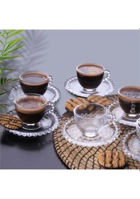 Resim Krd Home Boncuklu Türk Kahvesi Takım Finc5985 