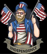 Resim Reysa Tasarım Amerikalı 10x10 cm Renkli Sticker 