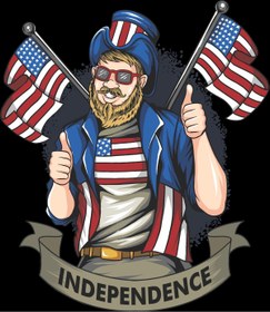 Resim Reysa Tasarım Amerikalı 10x10 cm Renkli Sticker 