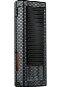 Resim Quantoro Çift Torch Pürmüz Siyah Karbon Desenli Metal Puro Çakmağı 