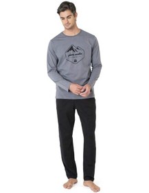 Resim Pierre Cardin Erkek Yeni Sezon Uzun Kollu Pamuk Pijama Takımı Ch.pc.6.097.c0-koyu Gri-l Çok Renkli 