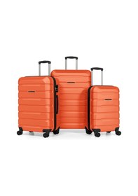 Resim Unisex 4 Tekerli Kilitli 3'lü Set Valiz Turuncu 