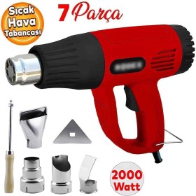 Resim İyisi Yok 7 Parça Sıcak Hava Üfleme Tabancası 2 Kademeli 2000W Isıtma Kurutma Kaynatma Eritme 