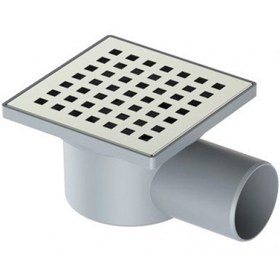 Resim Maxiflow 10x10 cm Ø50 Yandan Çıkışlı Line Yer Süzgeci (3011.0Y050K.010.1) 