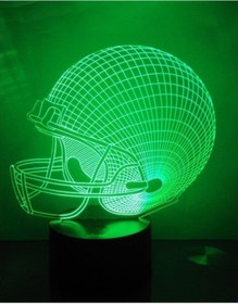 Resim Szypzstore Futbol Kaskı 3d Led Illüzyon Lambası Başucu Masa Lambası, Akrilik Düz Ve Abs Tabanlı 7 Renk Değiştiren Işıklar Ve Ev Dekorasyonu Olarak Usb Şarj Cihazı Ben7w8 Renkli 