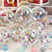 Resim 20 Adet Işıltılı Gökkuşağı Konfeti Balonları - Doğum Günleri, Düğünler, Partiler & Daha Fazlası İçin Mükemmel - Dayanıklı Lateks, İç/Dış Mekan Dekoru, Doğum Günü Balonları 