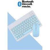 Resim Oldfriend Bluetooth Klavye Mouse Seti Mavi Şarj Edilebilir Tüm Cihazlarla Uyumlu Diğer 