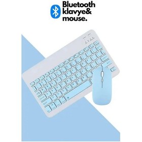 Resim Oldfriend Bluetooth Klavye Mouse Seti Mavi Şarj Edilebilir Tüm Cihazlarla Uyumlu Diğer 