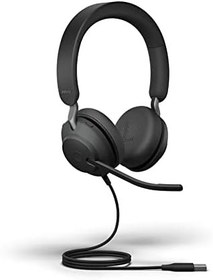 Resim Jabra Evolve2 40 SE Kablolu Stereo Gürültü Önleyici Kulaklık - 3-Mic Çağrı Teknolojisi ve USB-A Kablosu Özellikleri - Zoom ve Google Meet gibi Tüm Önde Gelen Birleşik İletişim Platformlarıyla Çalışır 
