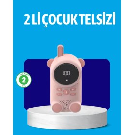 Resim USB Şarjlı Çocuk Telsizi - Renkli Ekran Vox Modu Kompakt Tasarım Nemere 